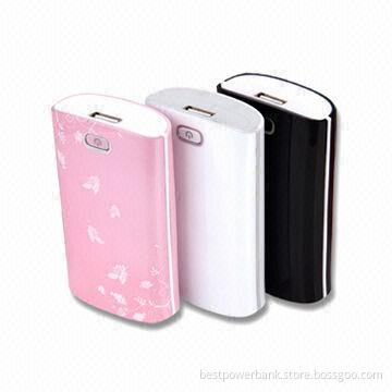Power Banks With Built-in Micro USB2.0 Cable, 5,600mAh, Butterfly LED Display